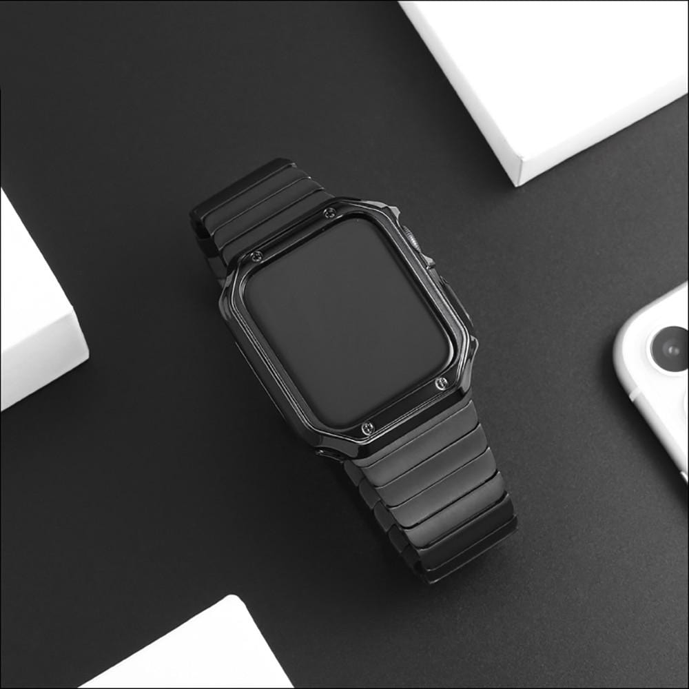 Smooth Stainless Steel Watch Band With Case