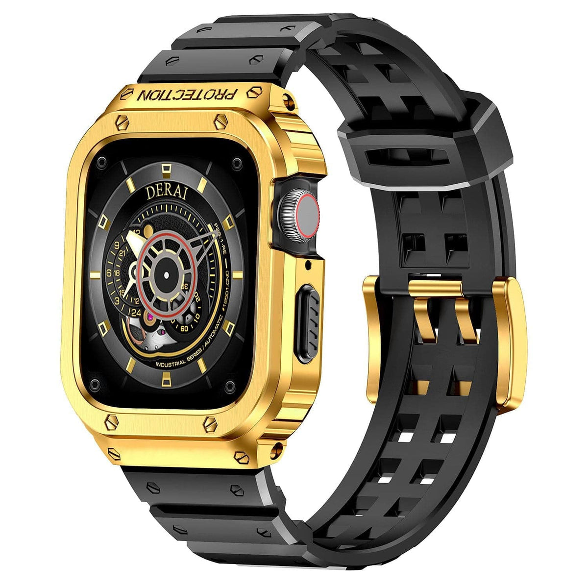 Sports Watch Band With Shockproof Case - Gold