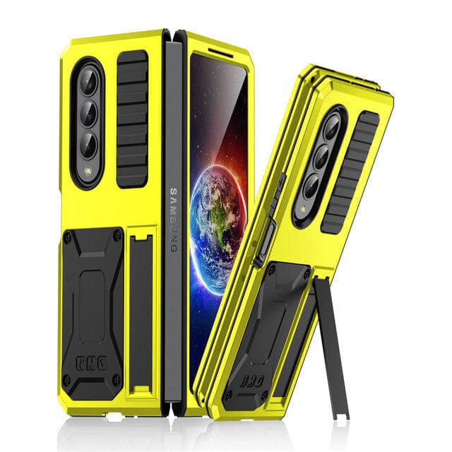 Heavy Duty Case with Kickstand For Samsung Z Fold 4 (5G) - Yellow
