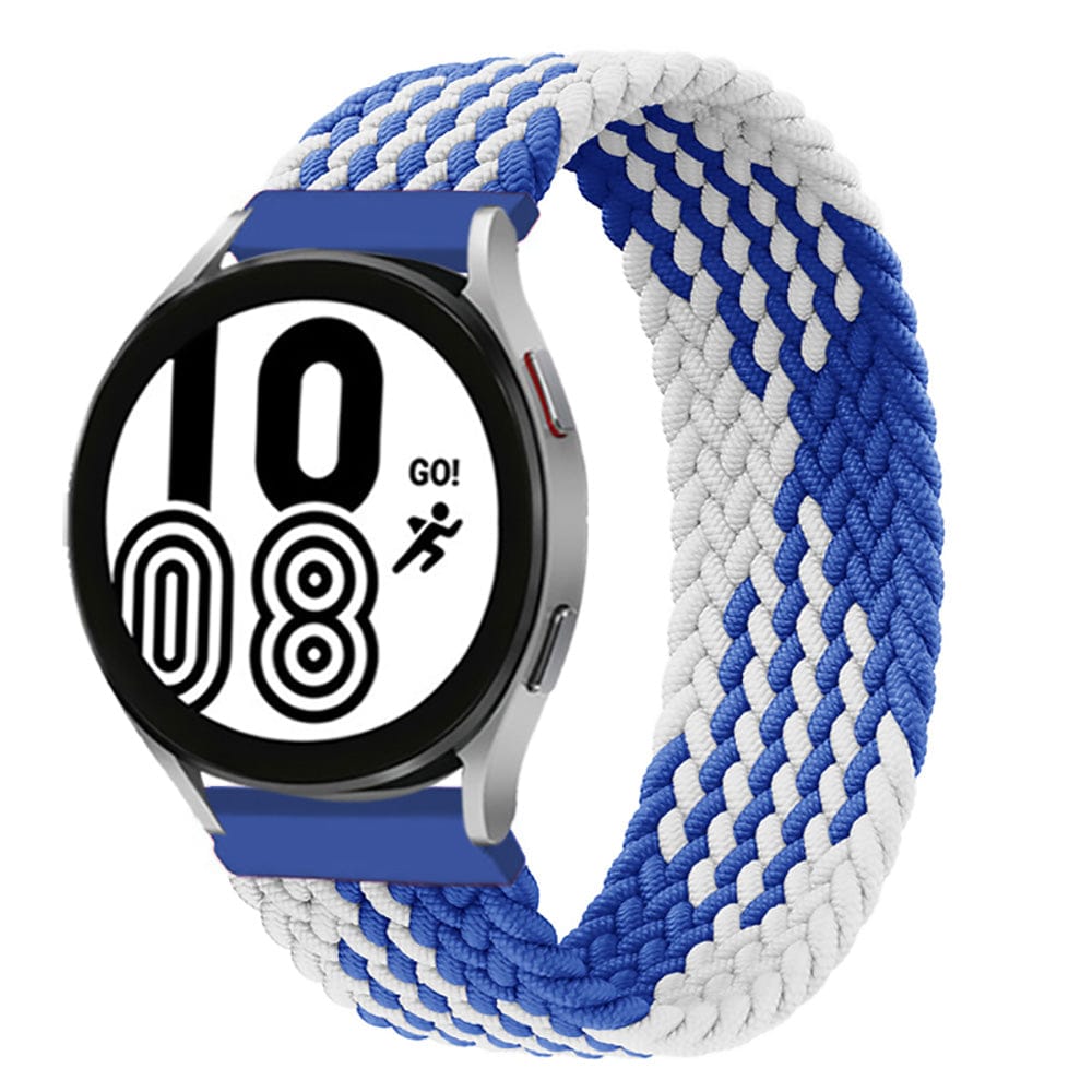 Braided Solo Loop Watch Band For Samsung - Blue White