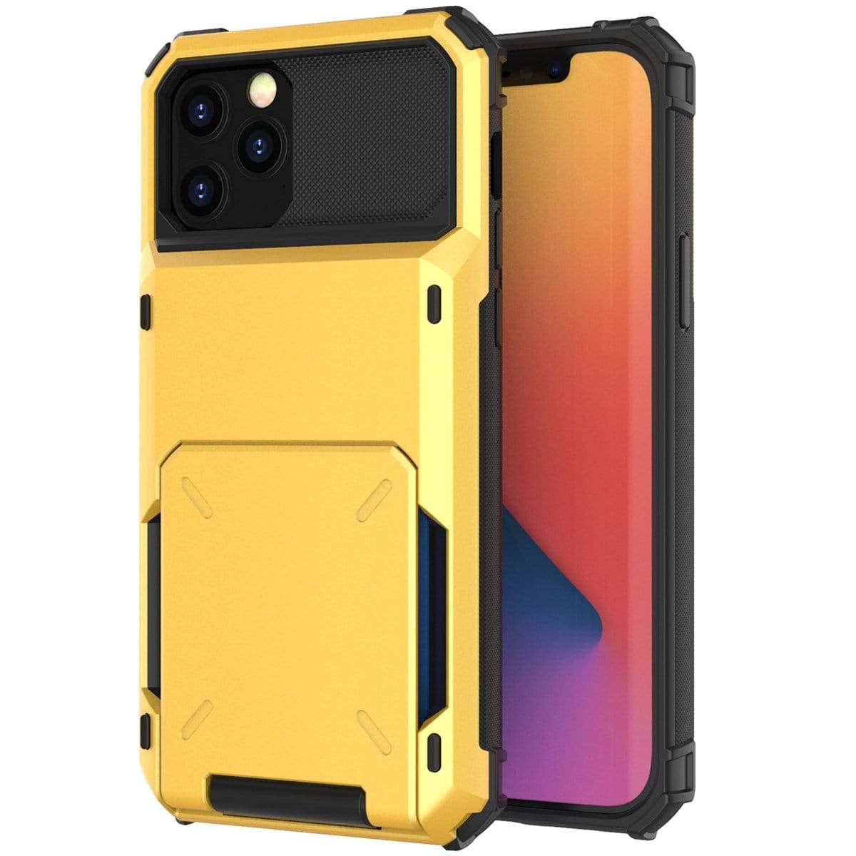 Shockproof Wallet Phone Case - Yellow