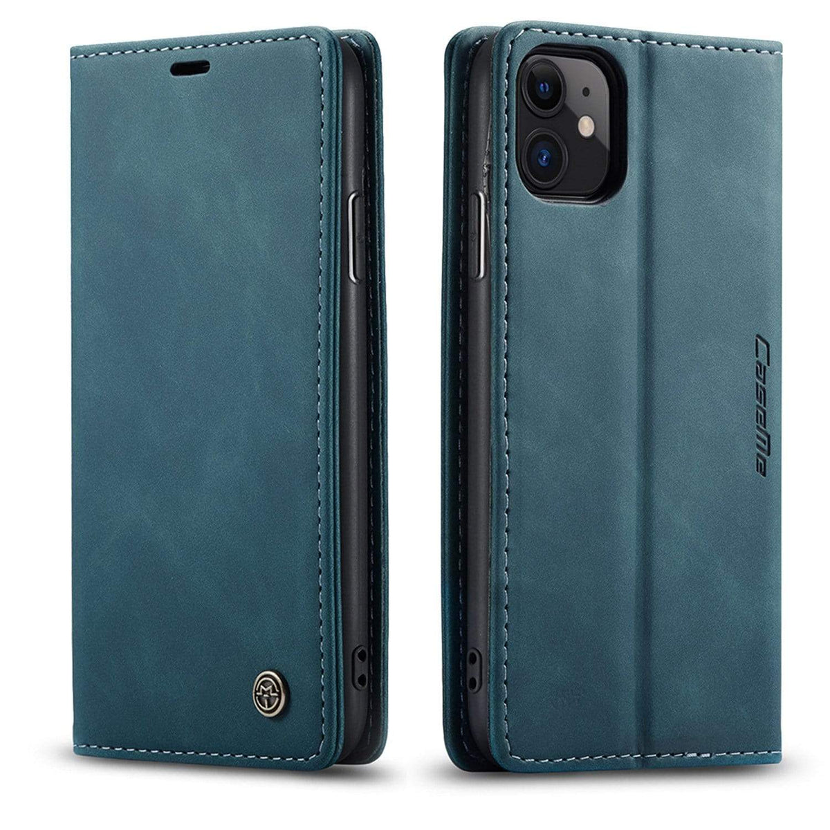Leather Phone Wallet Case - Blue