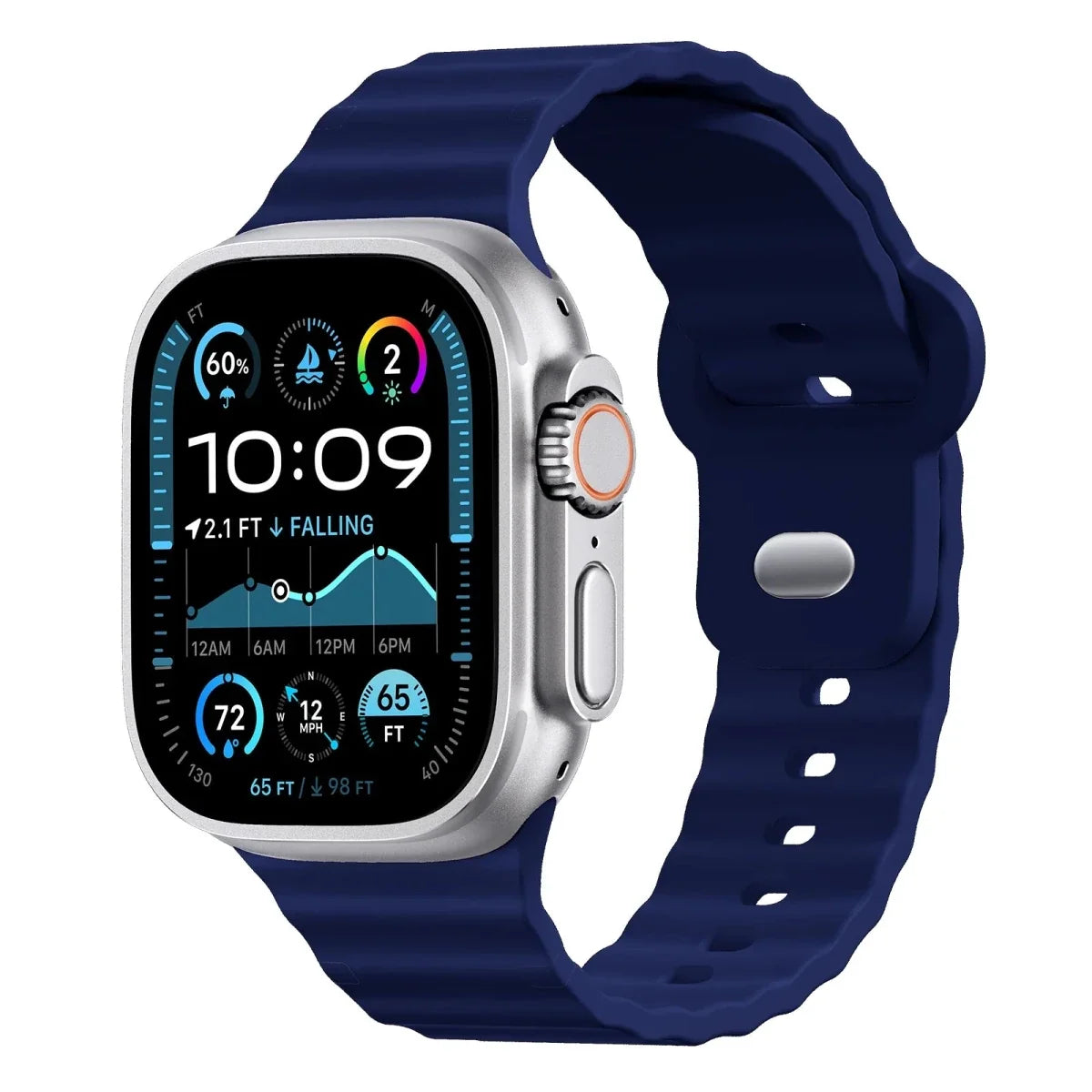 Ribbed Sports Watch Band - Deep Blue