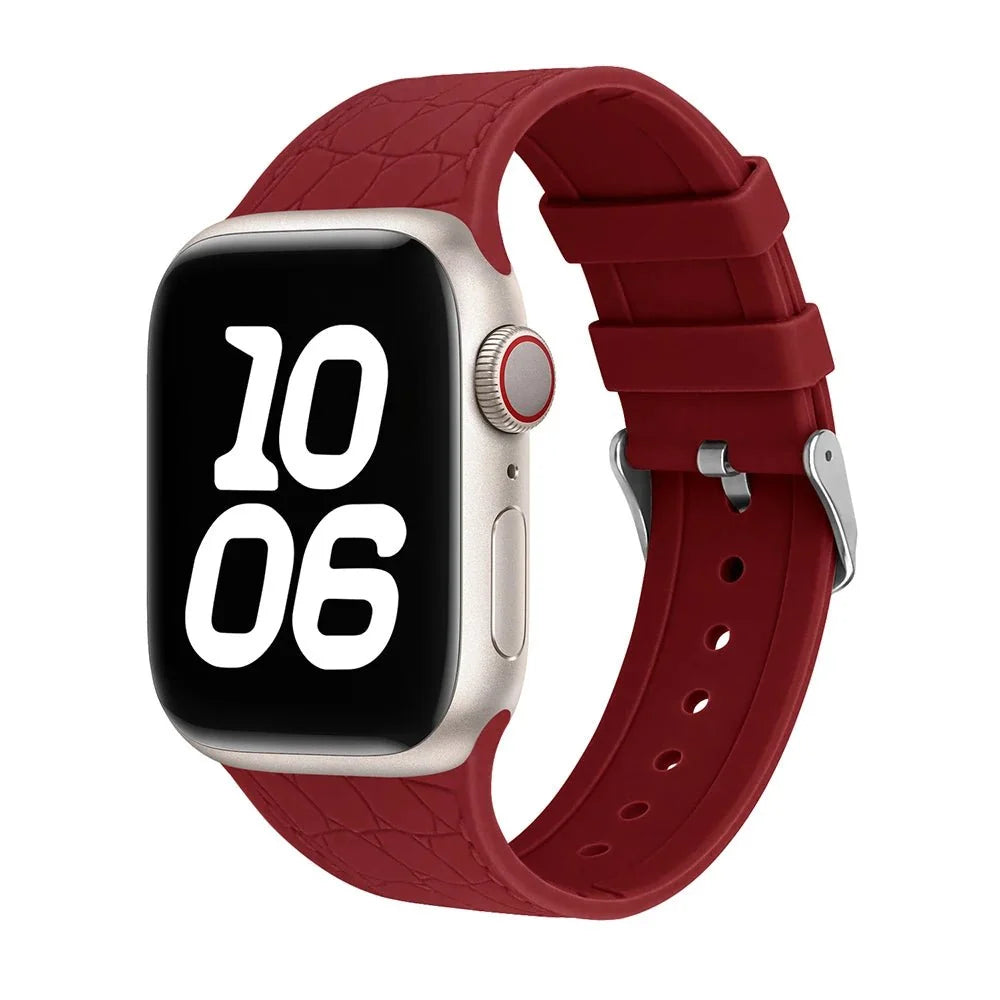 Alligator Sports Watch Band - Wine Red