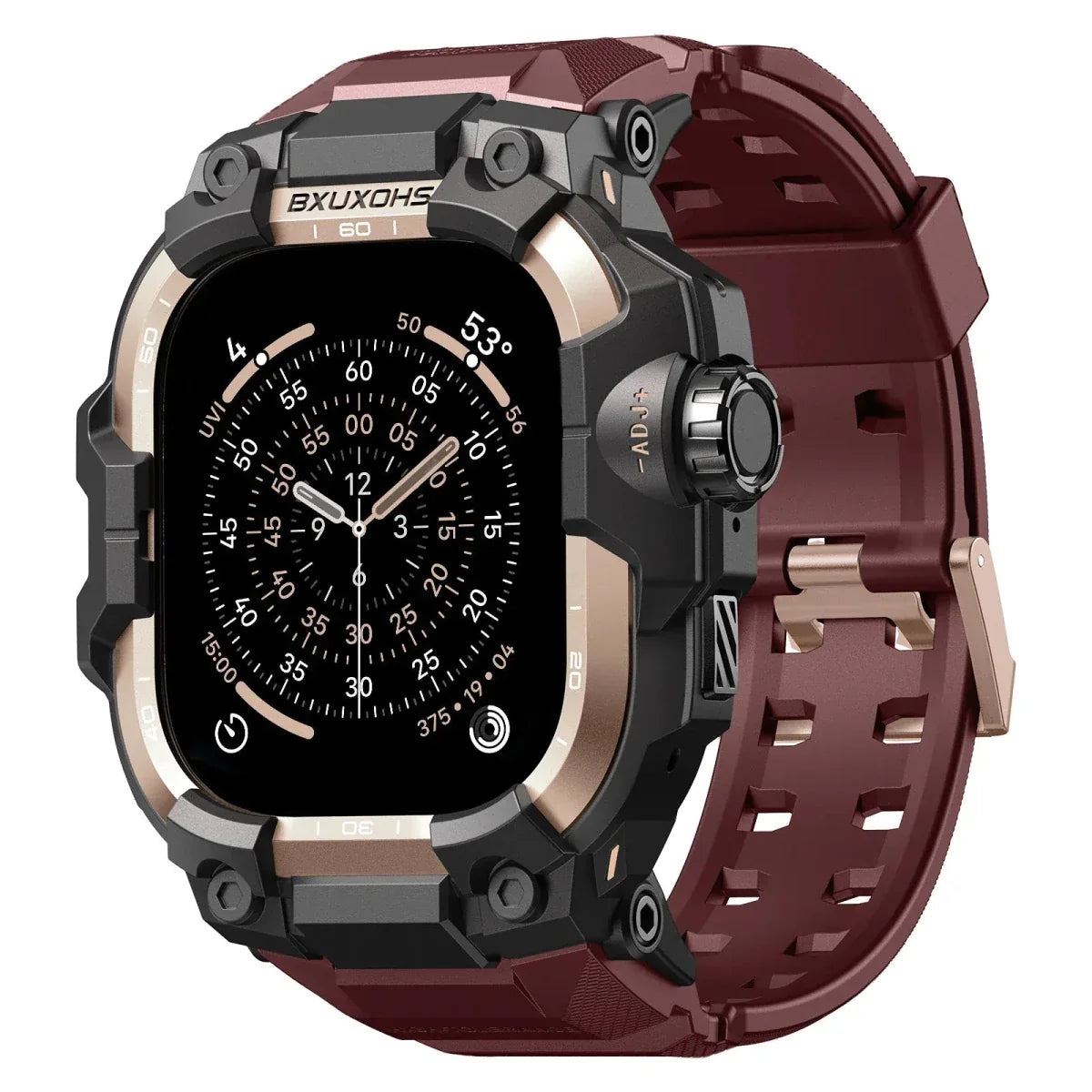 Tactical Watch Band With Built In Case - Wine Red