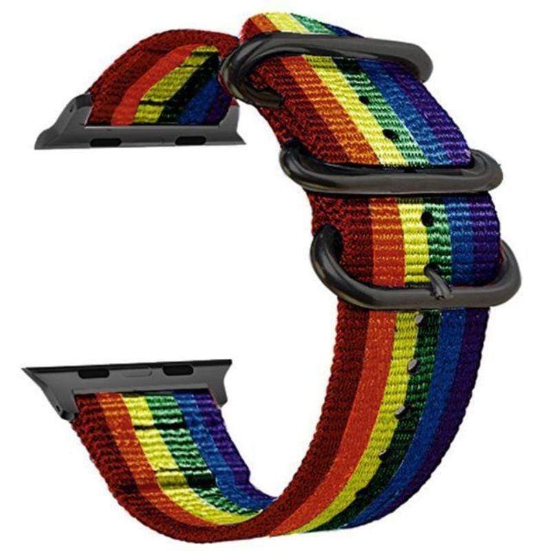 Buckle Nylon Watch Band - Rainbow