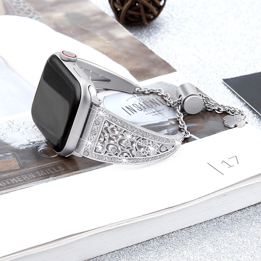 Diamond Bracelet Watch Band - Silver