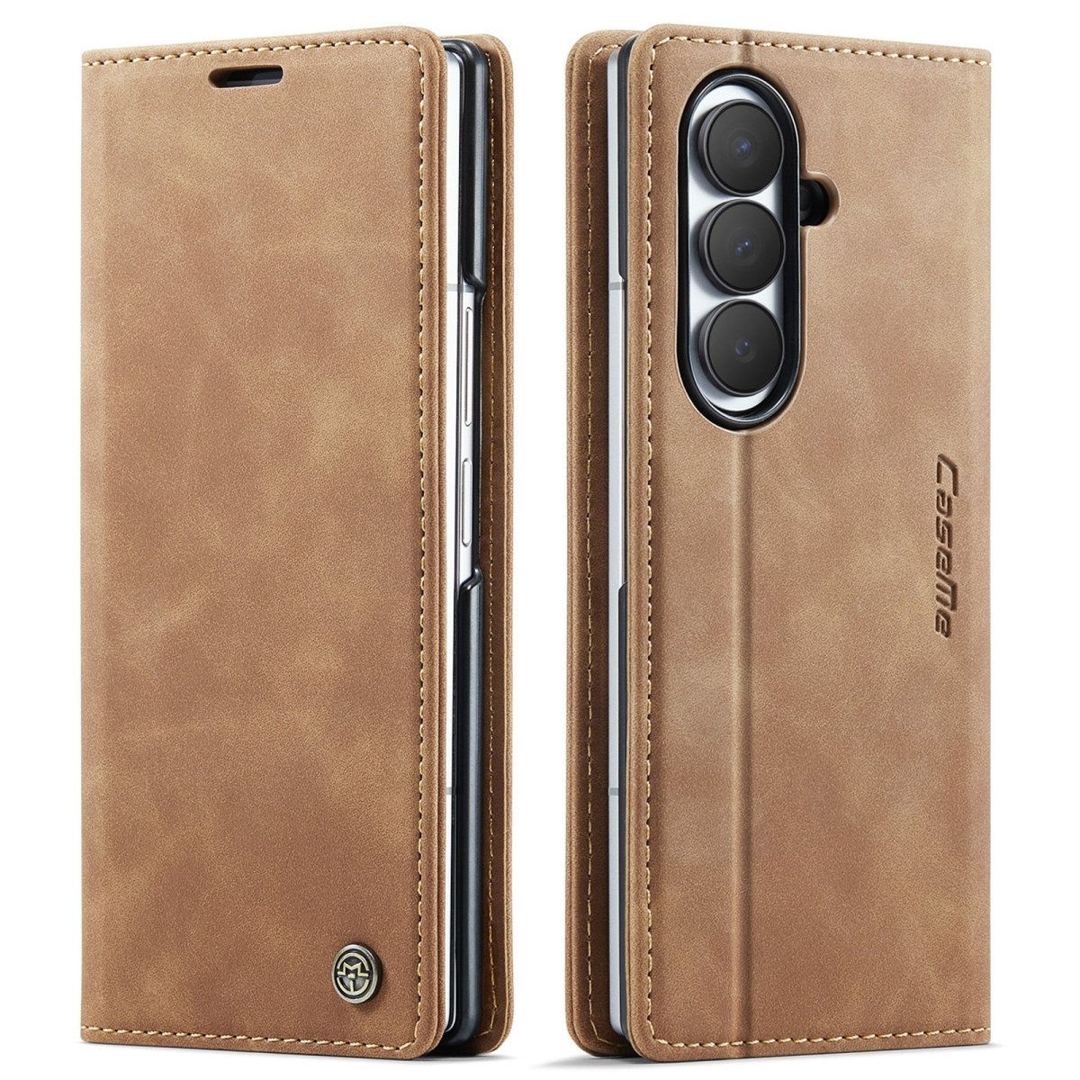 Slim Magnetic Leather Case For Samsung Galaxy - Brown