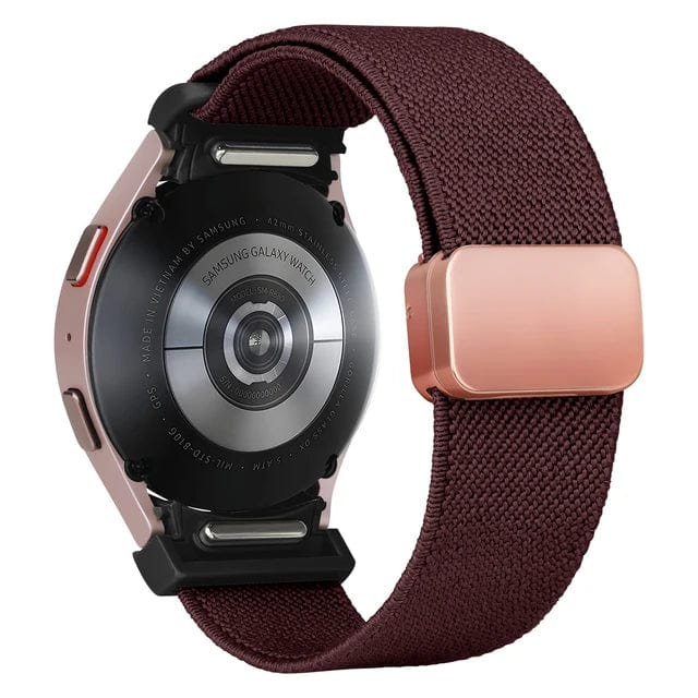 Magnetic Nylon Sports Watch Band For Samsung - Wine
