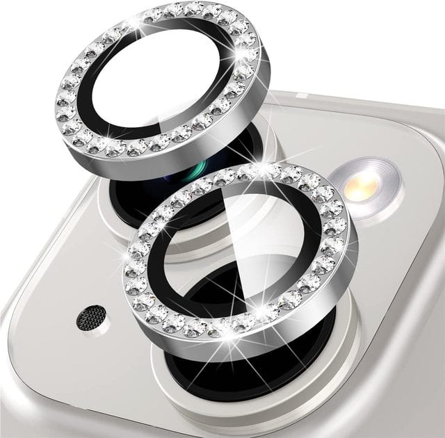 iPhone Camera Protector - Rhinestone Silver