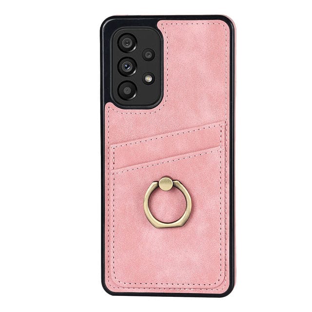 Matte Leather Cardholder Case For Samsung A Series - Pink
