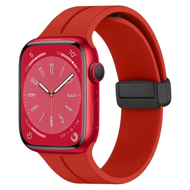 Magnetic Buckle Sports Watch Band - Red