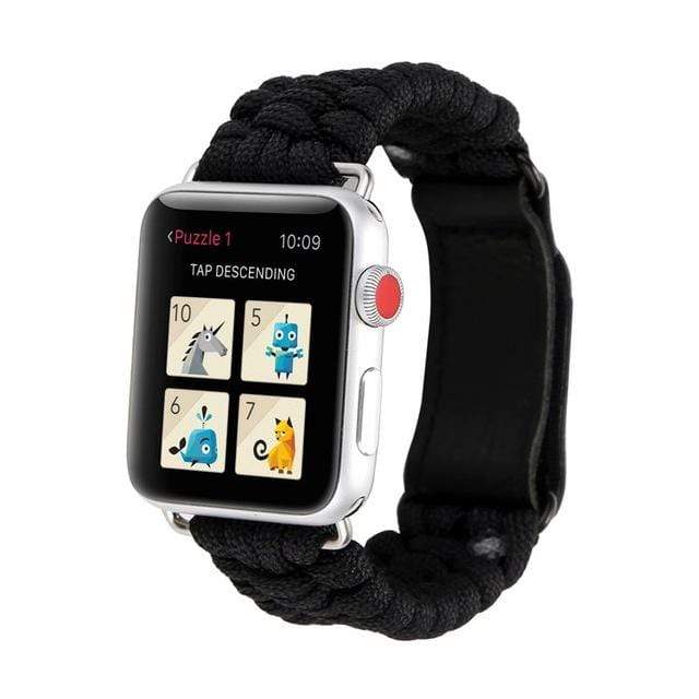 Survival Paracord Watch Band - Black