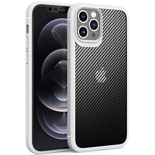 Shockproof Carbon Fiber Phone Case - White