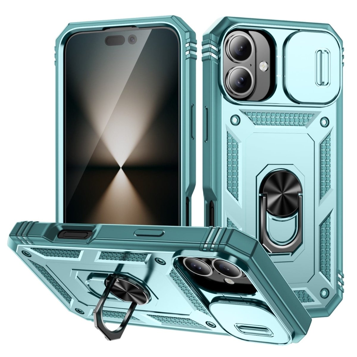 Heavy Duty Magnetic Phone Case With Camera Cover - Green