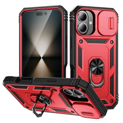 Heavy Duty Magnetic Phone Case With Camera Cover - Red