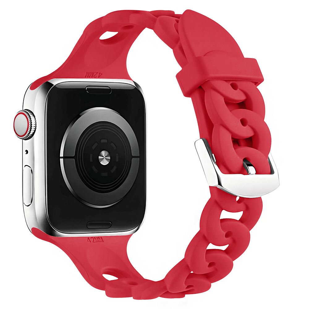 Silicone Chain Watch Band - Red