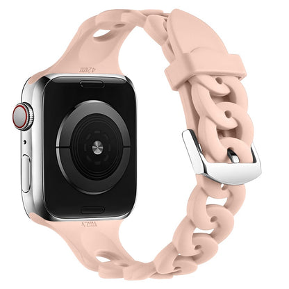 Silicone Chain Watch Band - Pink Sand