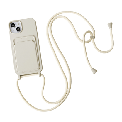 Silicone Crossbody Phone Case - Beige
