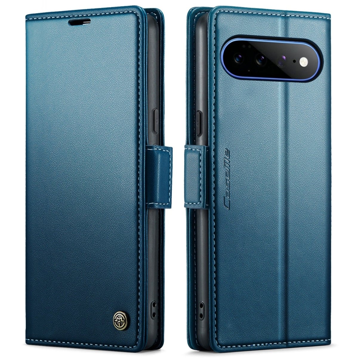 RFID Leather Card Holder Case For Google Pixel - Blue