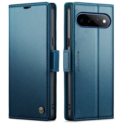 RFID Leather Card Holder Case For Google Pixel - Blue