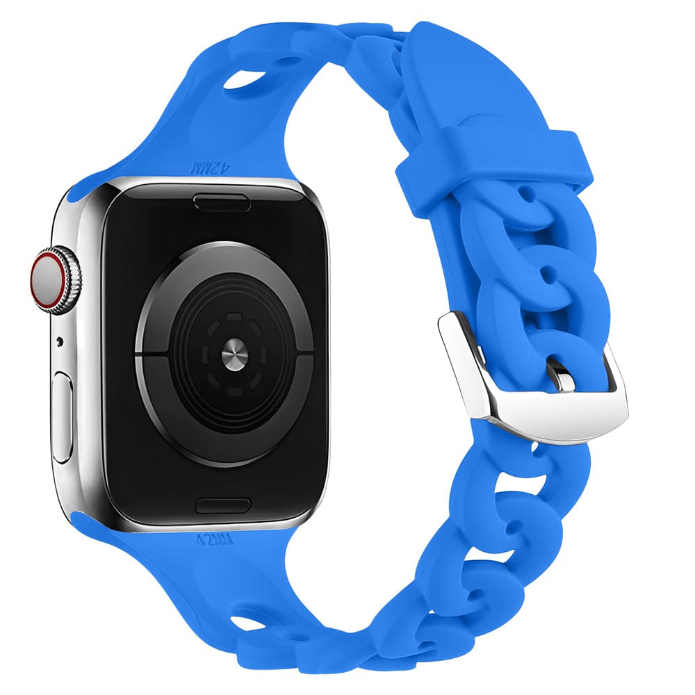 Silicone Chain Watch Band - Blue