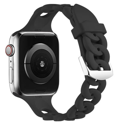 Silicone Chain Watch Band - Black