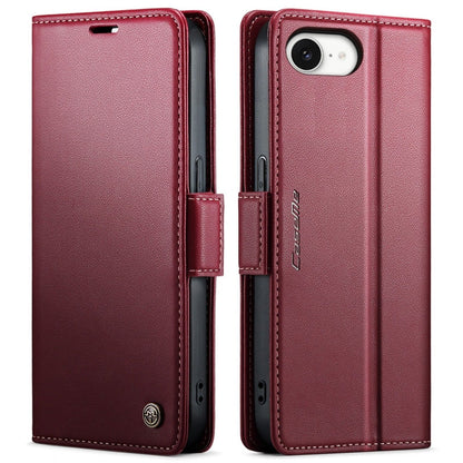 RFID Leather Card Holder Phone Case - Wine Red