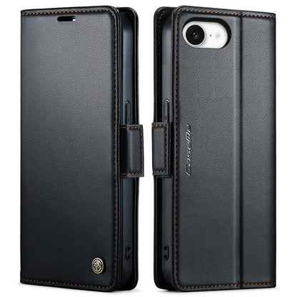 RFID Leather Card Holder Phone Case - Black