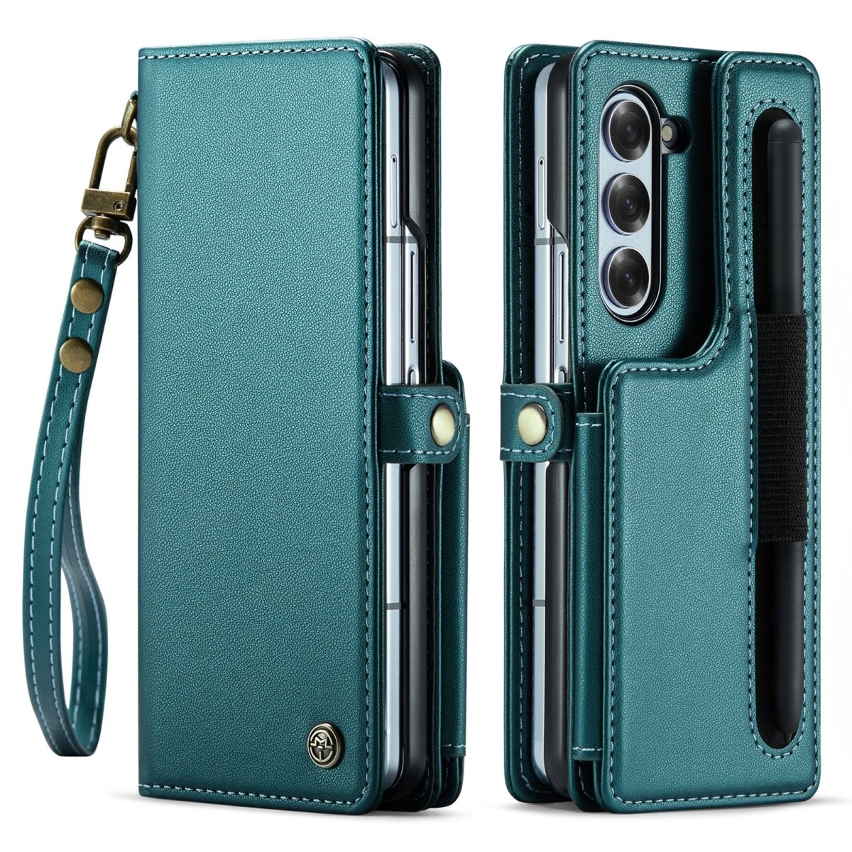 RFID Flip Leather Wallet Case For Samsung Z Fold 6 - Blue