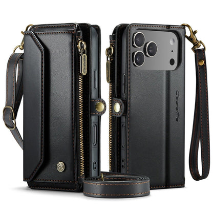RFID Crossbody Leather Wallet Phone Case - Black