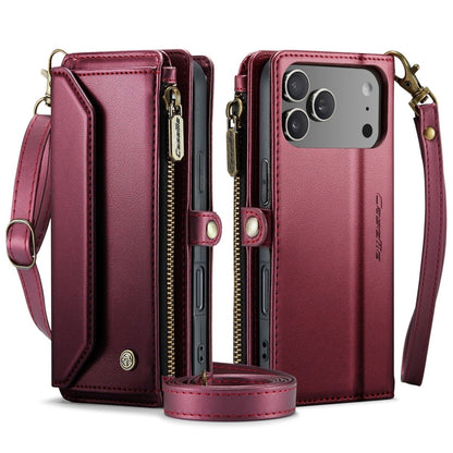 RFID Crossbody Leather Wallet Phone Case - Wine Red