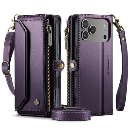 RFID Crossbody Leather Wallet Phone Case - Purple