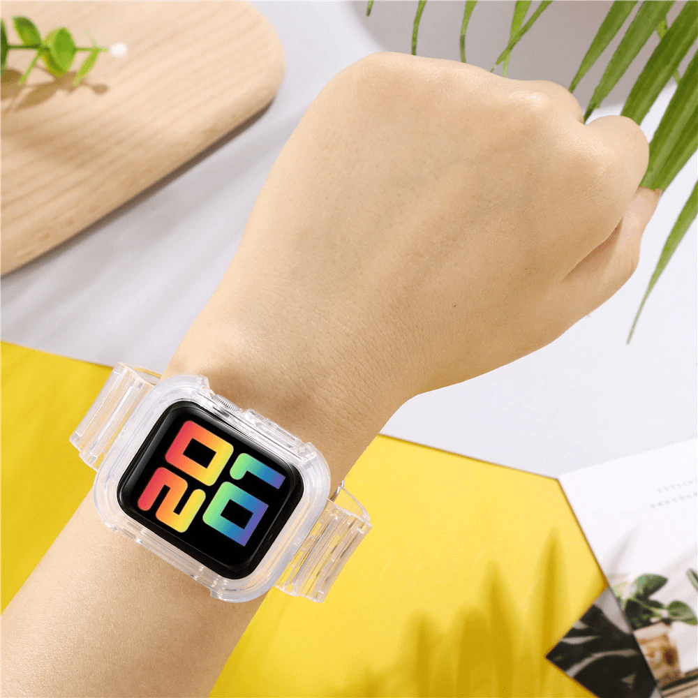 Transparent Sports Watch Band With Built In Case