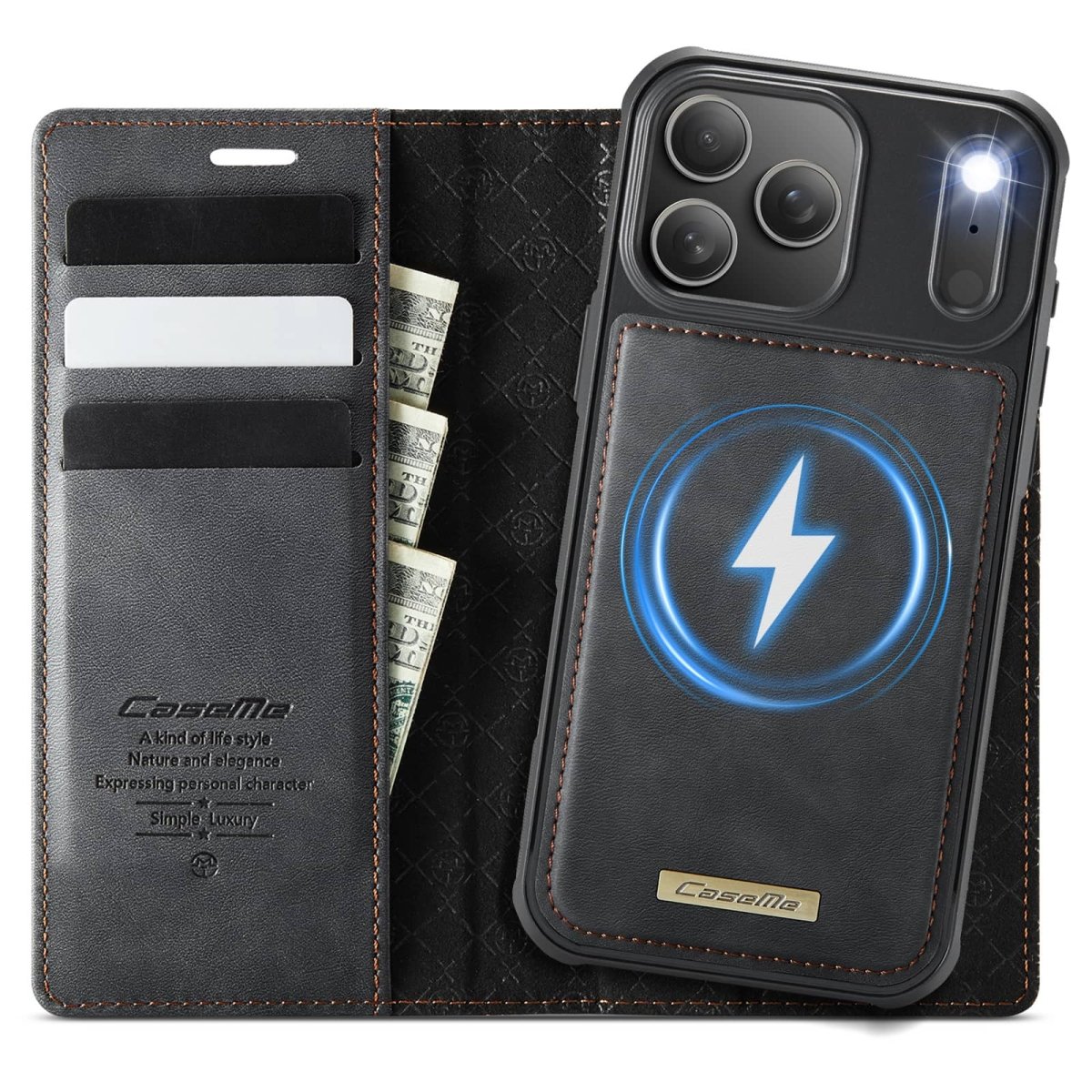 RFID Detachable Leather Card Holder Phone Case