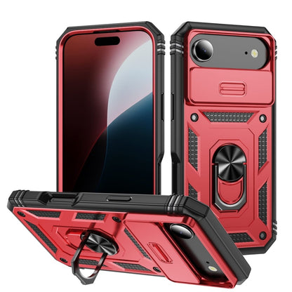 Heavy Duty Magnetic Phone Case With Camera Cover - Red