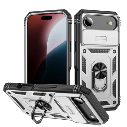 Heavy Duty Magnetic Phone Case With Camera Cover - White & Black
