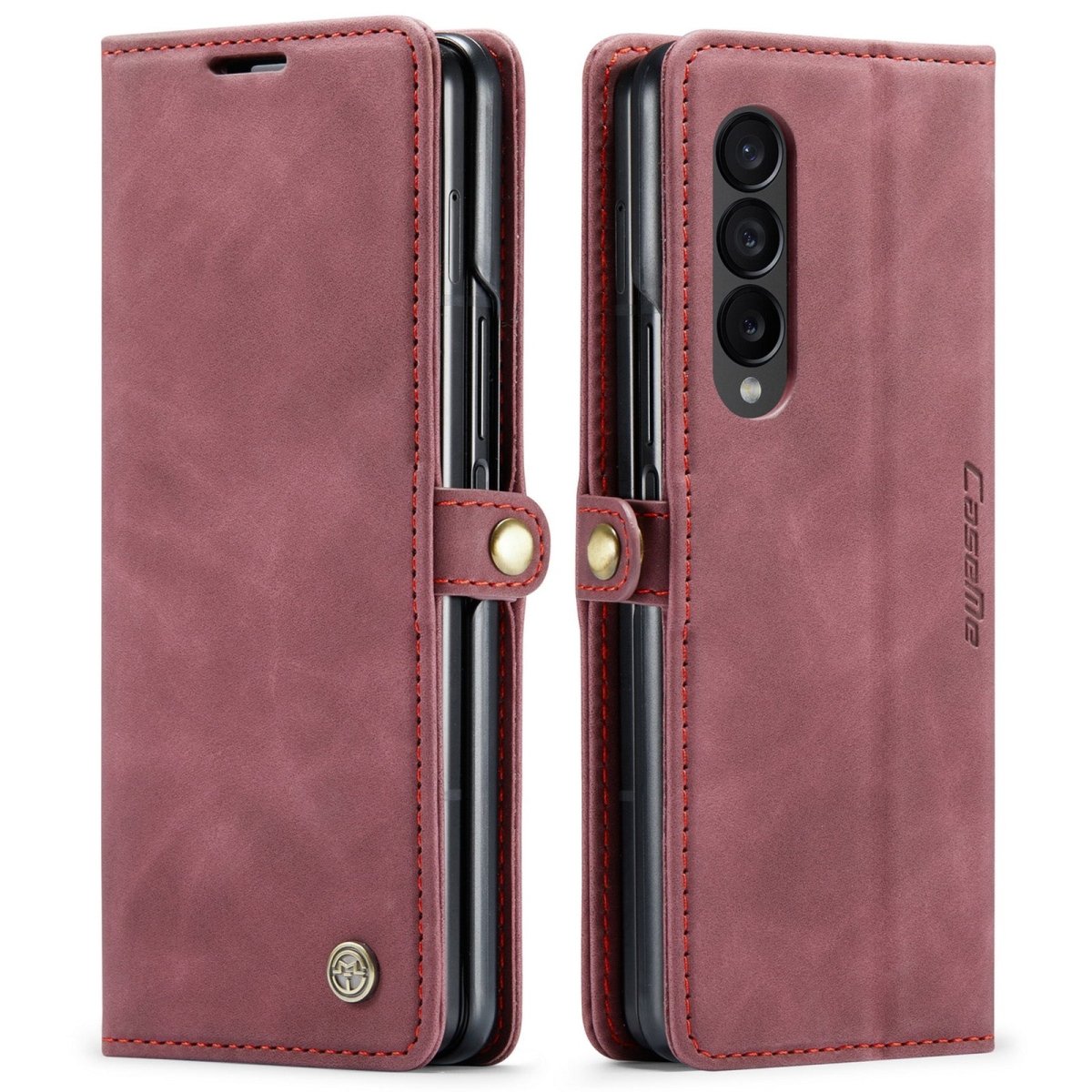 Slim Magnetic Leather Case For Samsung Galaxy - Red