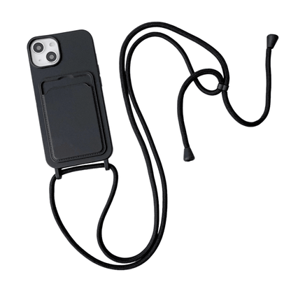 Silicone Crossbody Phone Case - Black