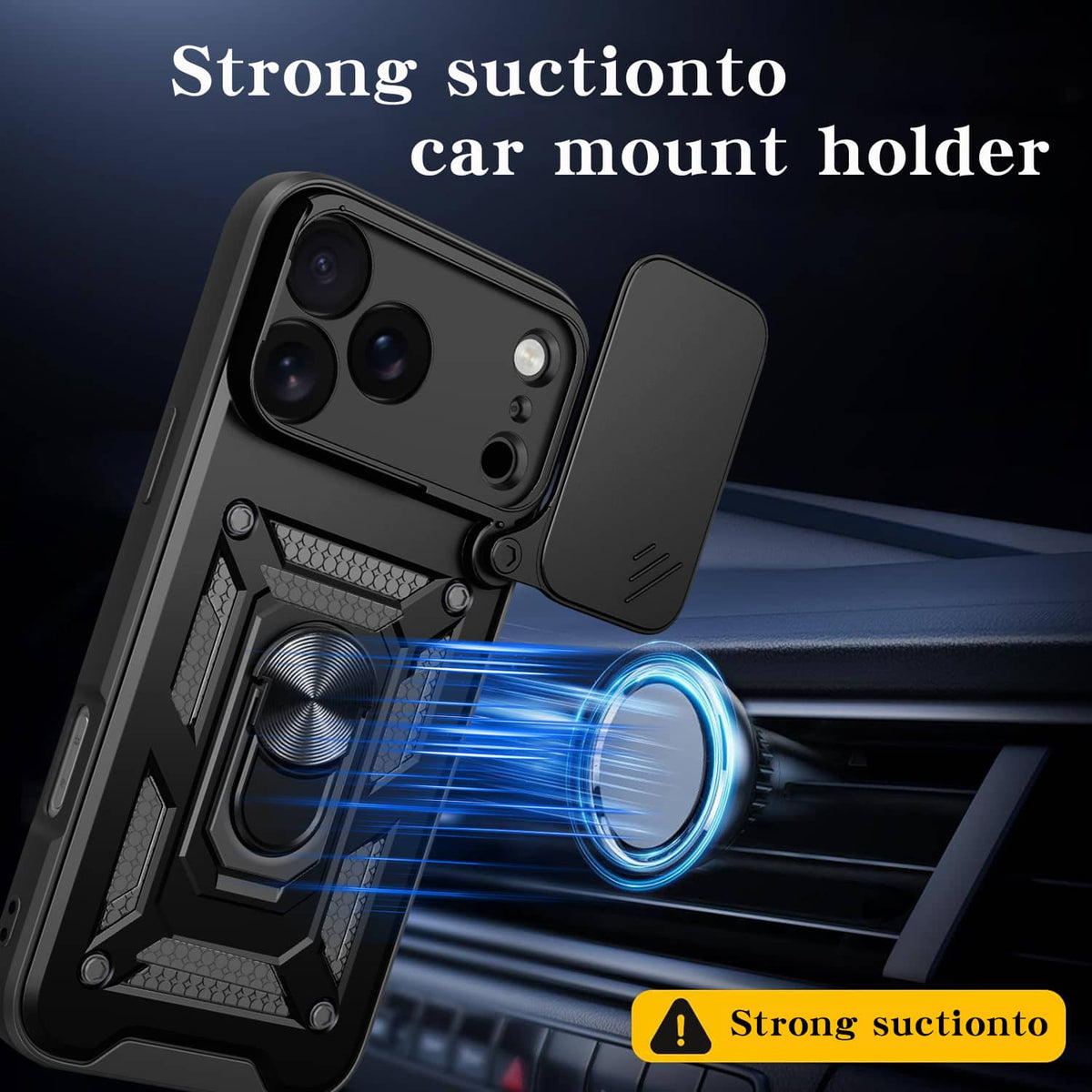 Magnetic Shockproof Phone Case With Camera Cover