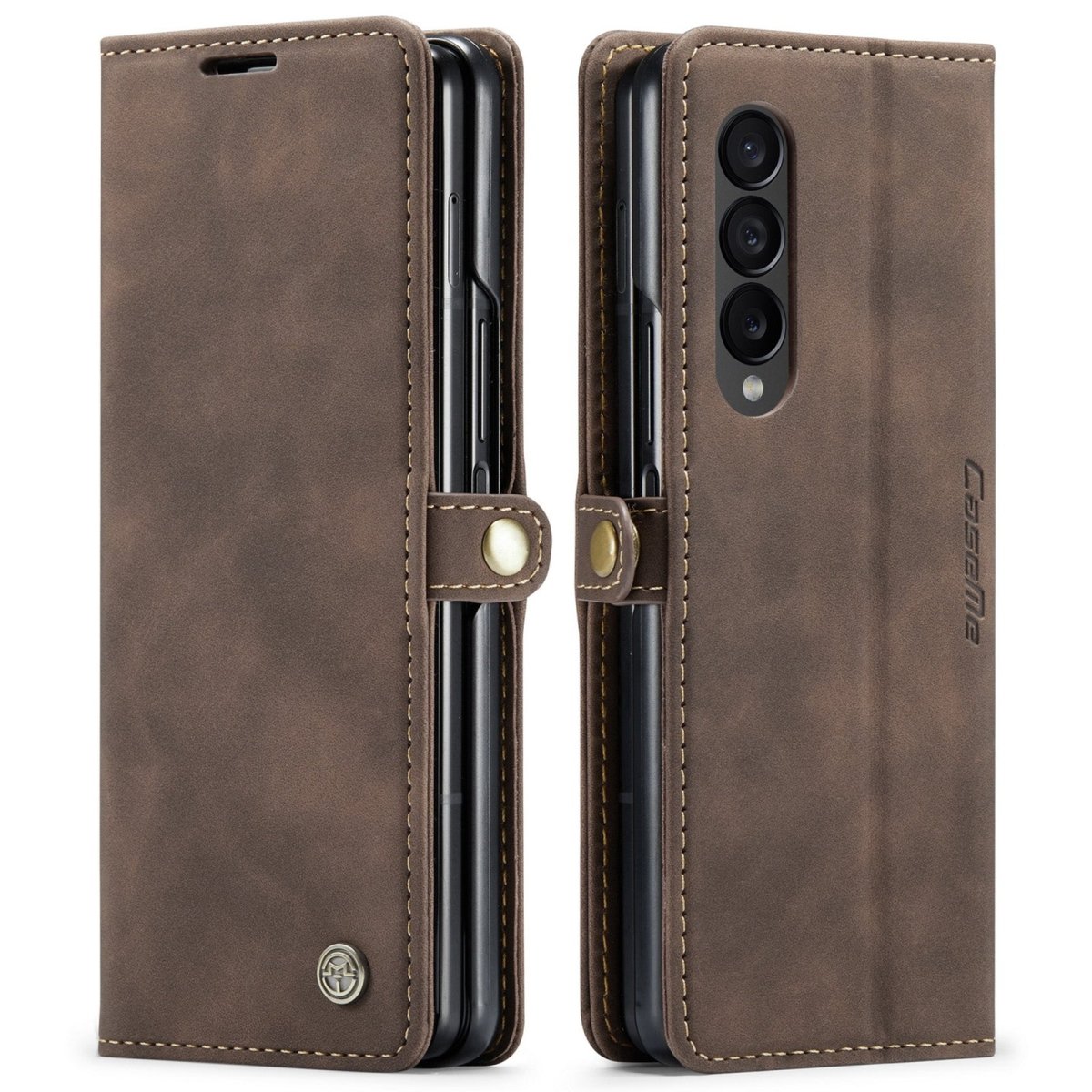 Slim Magnetic Leather Case For Samsung Galaxy - Coffee