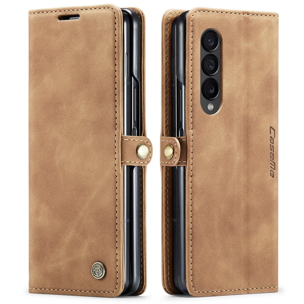 Slim Magnetic Leather Case For Samsung Galaxy - Brown