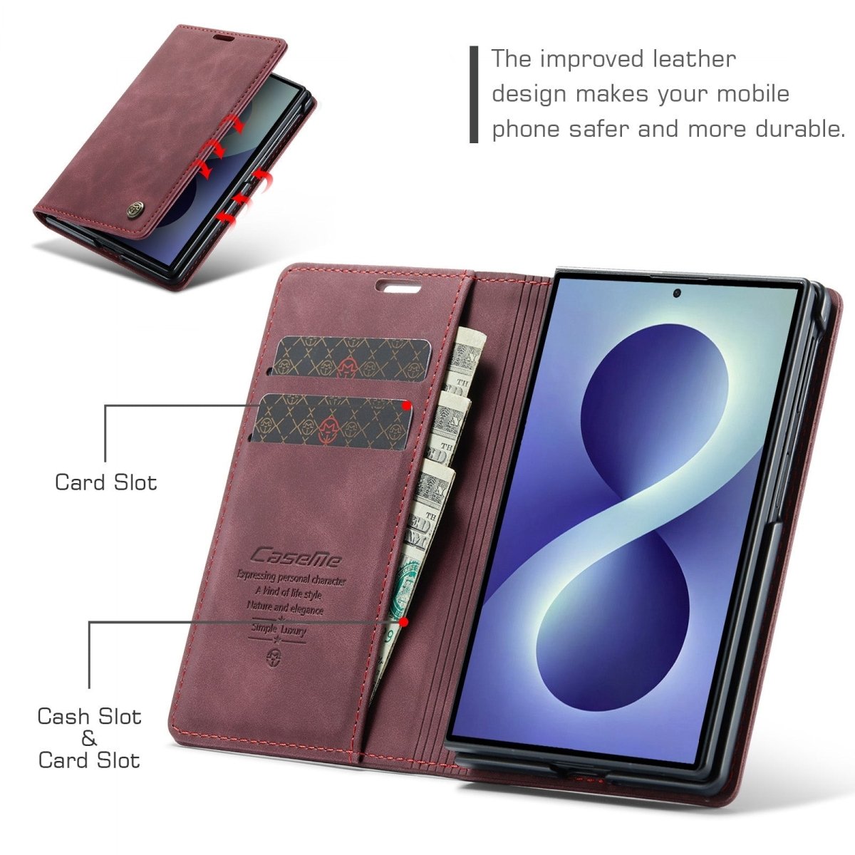 Slim Magnetic Leather Case For Samsung Galaxy