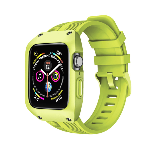 Tough Sports Watch Band With Built In Case - Lime