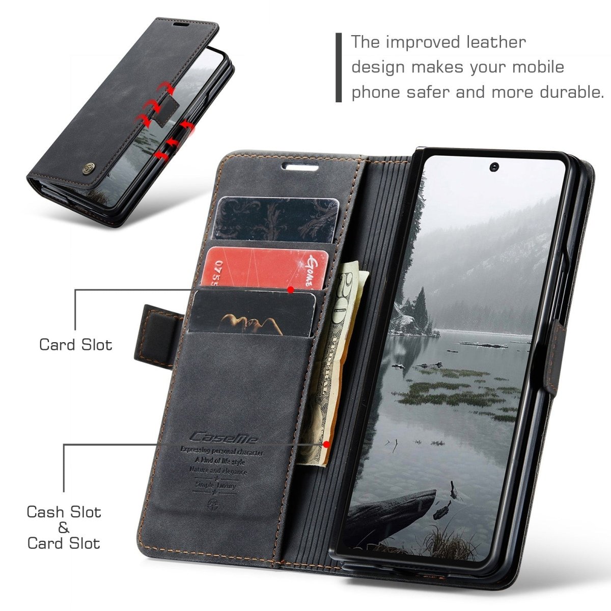 Slim Magnetic Leather Case For Samsung Galaxy