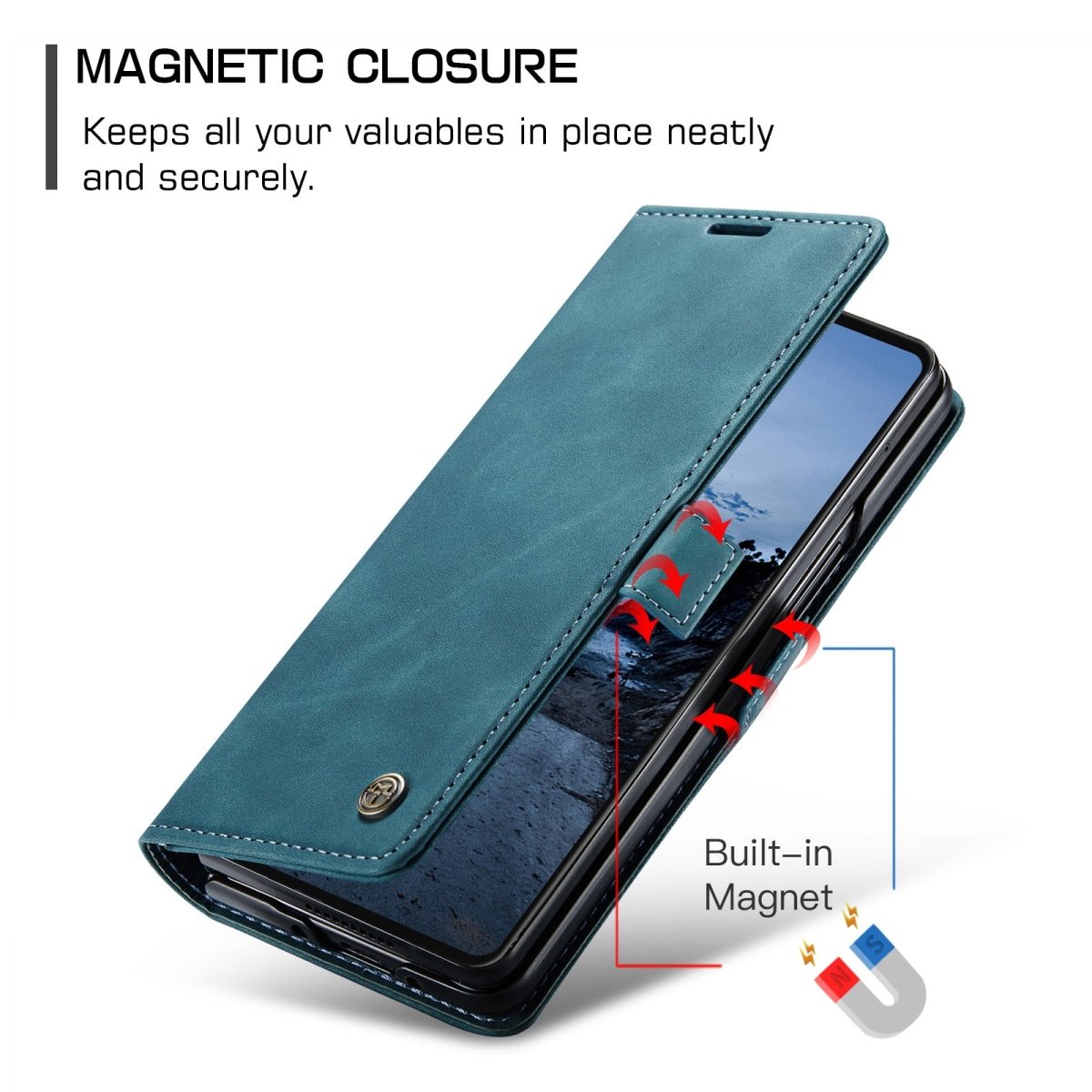 Slim Magnetic Leather Case For Samsung Galaxy