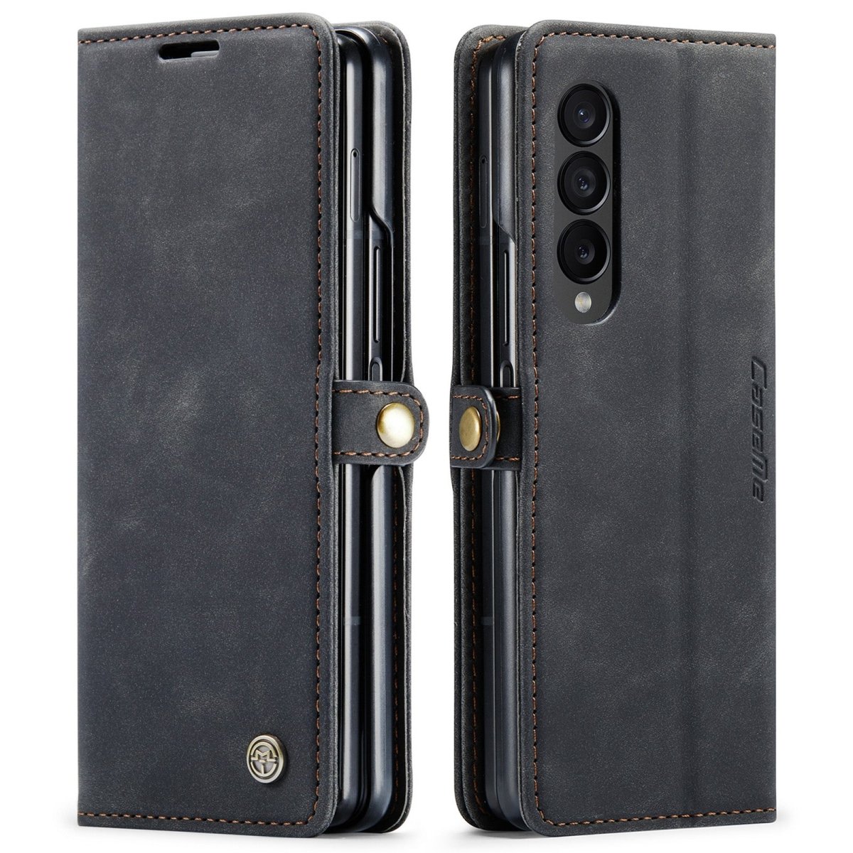 Slim Magnetic Leather Case For Samsung Galaxy - Black
