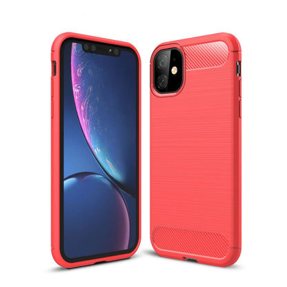 Slim Brushed Carbon Fiber Phone Case - Red