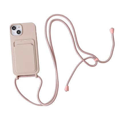 Silicone Crossbody Phone Case - Pink