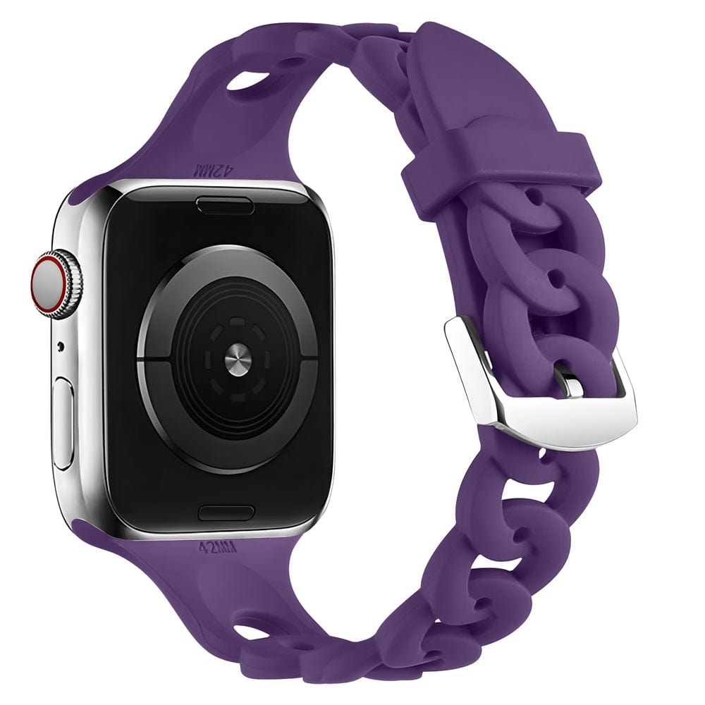 Silicone Chain Watch Band - Purple